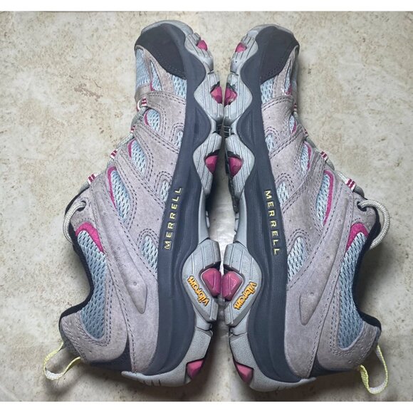 Merrell Womens Hiking Shoes Size 9.5 Gray/Pink Vibram Sole Durable Gorpcore - Picture 5 of 7